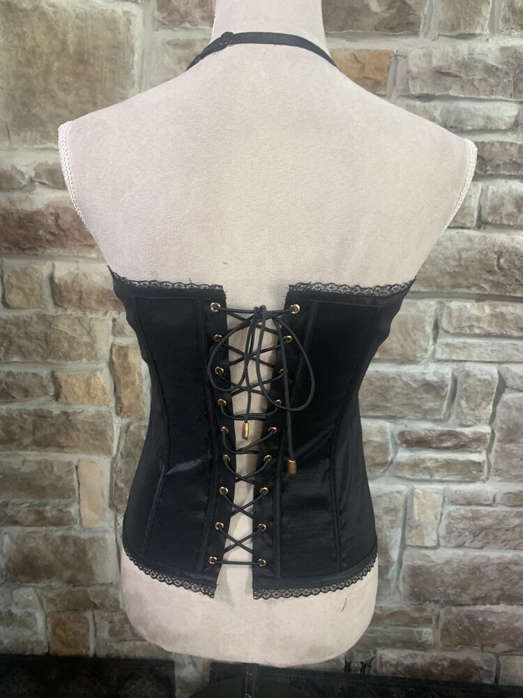 Gold Animal Print w/Lace Metallic Trim Corset