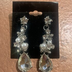 Silver and Pearl Beaded Earrings