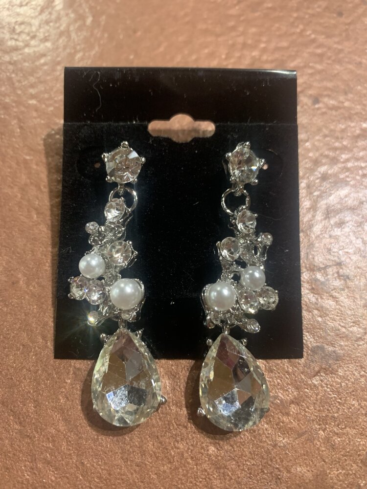 Silver and Pearl Beaded Earrings