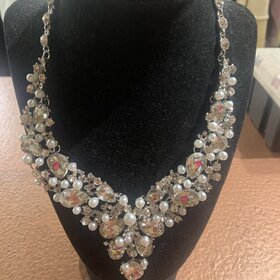 Silver and Pearl Beaded Necklace