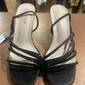 De Blossom Collection Black Shimmer Five Strap Heel