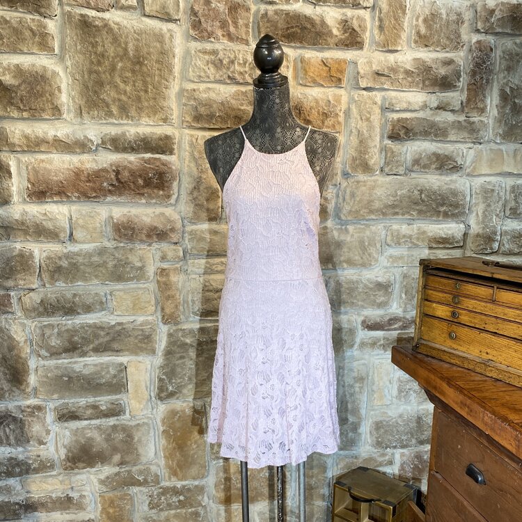 Aqua Lavender High Neck Skater Dress, Size L