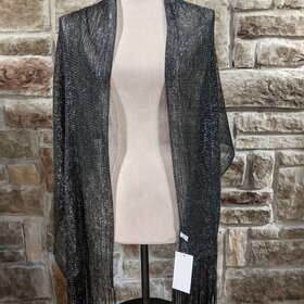 Black and Silver Shimmer Scarf Wrap