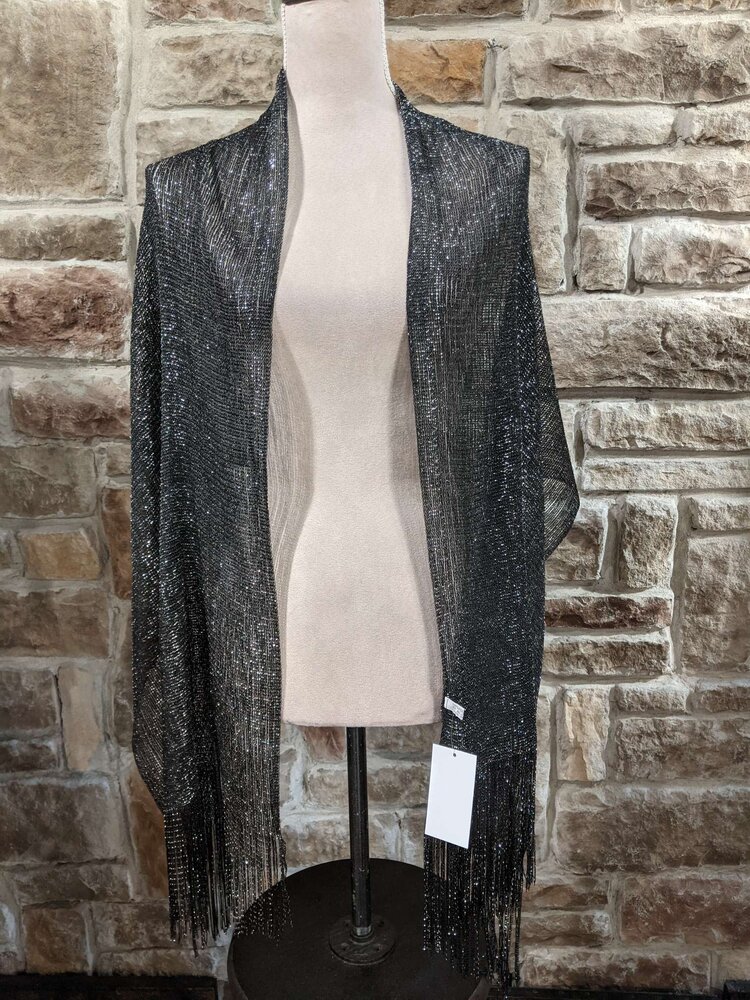 Black and Silver Shimmer Scarf Wrap