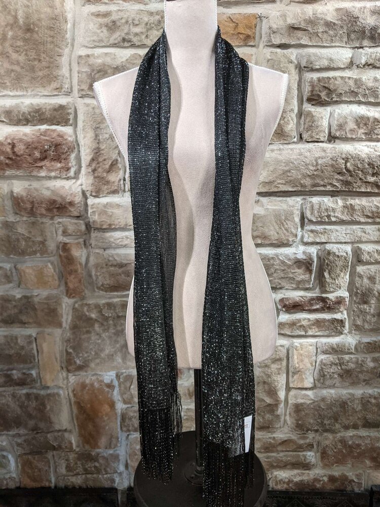 Black and Silver Shimmer Scarf Wrap