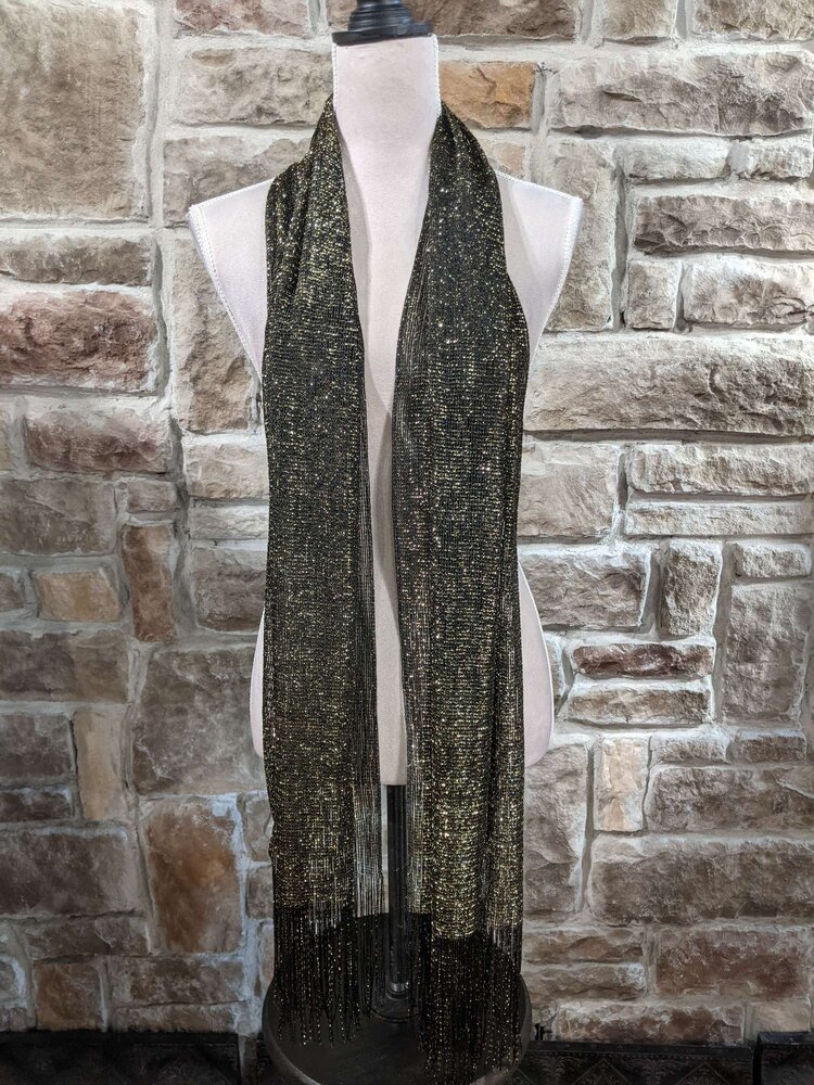 Black and Gold Shimmer  Scarf Wrap