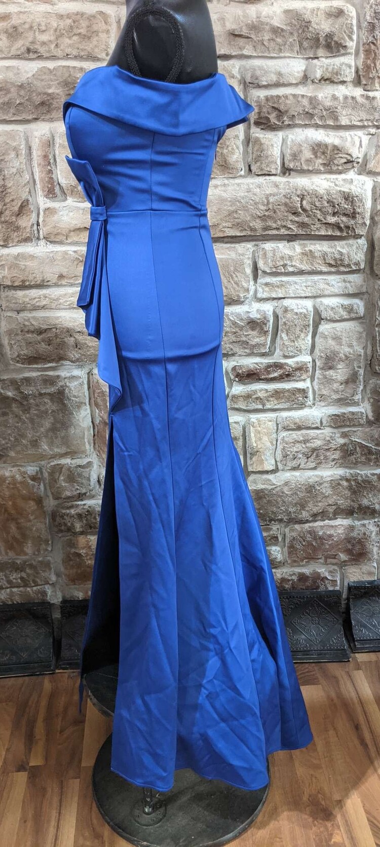 Royal Blue off the Shoulder Dress w/ Bow, Size 4