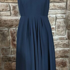 Bill Levkoff Navy Gown with Sheer Button Back, Size 10