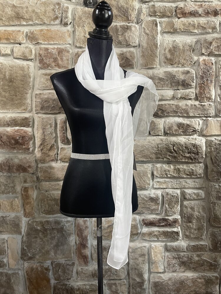 White Chiffon Scarf