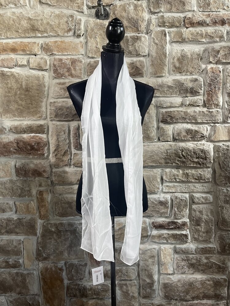White Chiffon Scarf