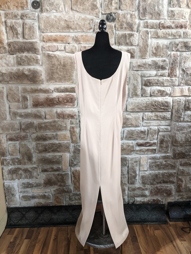 J.R Nites Beige 2-Piece Gown With Jacket, Size 22W