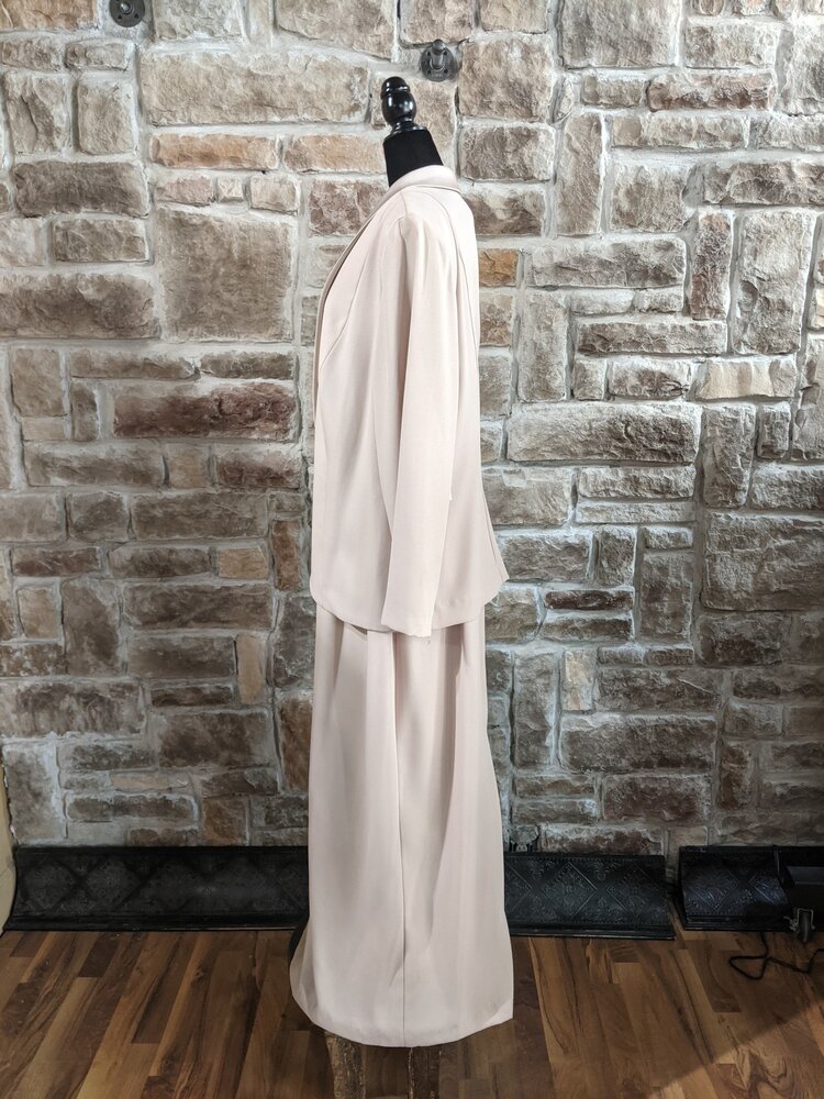 J.R Nites Beige 2-Piece Gown With Jacket, Size 22W