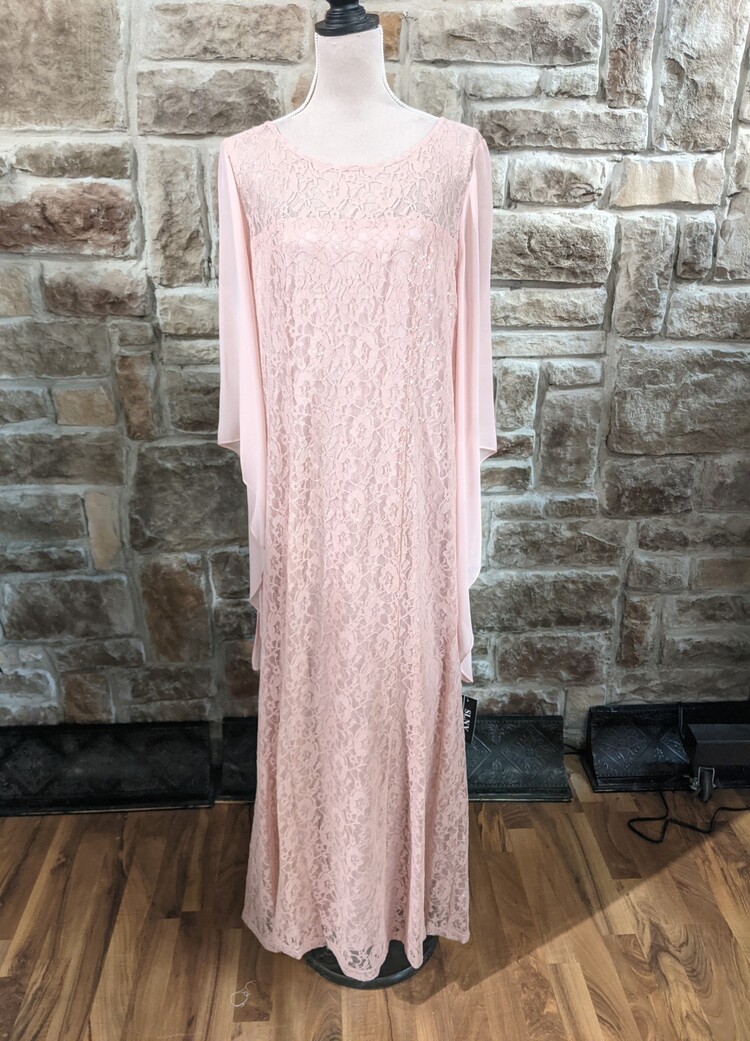 SLNY Faded Rose Long Sleeve Dress, Size 18