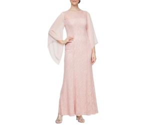 sachin and babi light blue dress Final Sale Plus Size Shiny Faux Wrap Gown with Slit in Dark Red Garnet main image 0