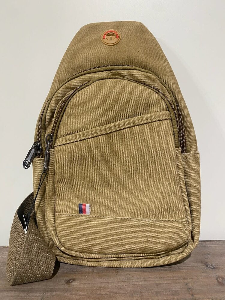 Tan Sling Backpack with Tan Hardware