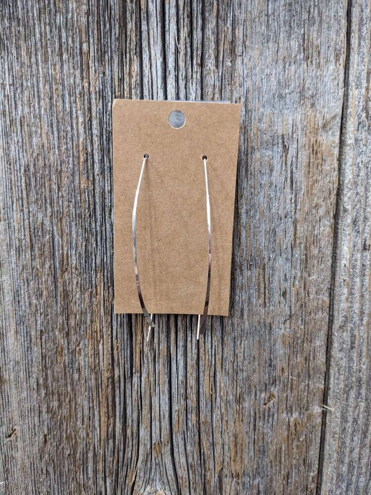 Silver Long Looped Earrings