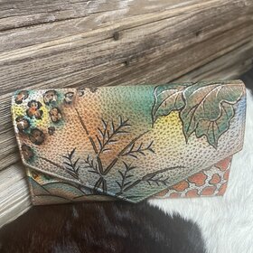Anuschka Tan Anuschka Hand Painted Checkbook Wallet