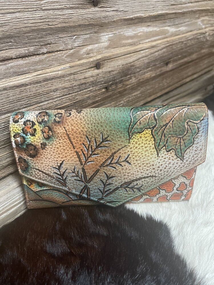 Anuschka Tan Anuschka Hand Painted Checkbook Wallet