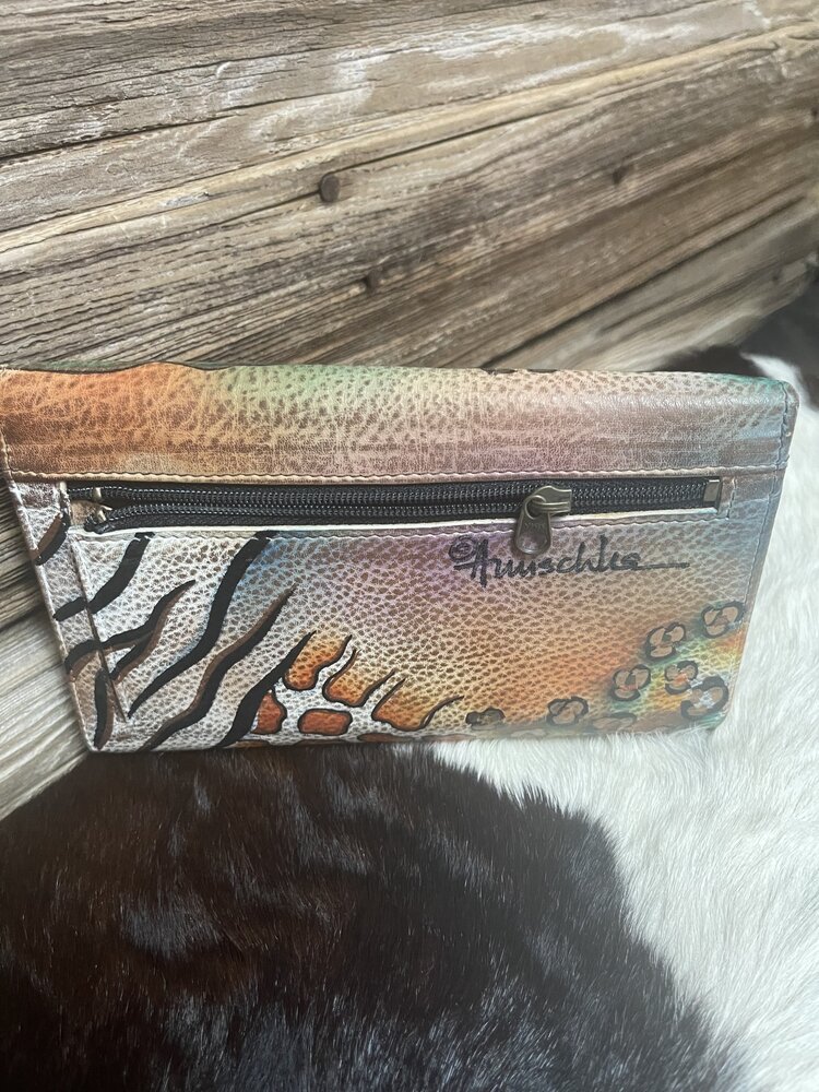 Anuschka Tan Anuschka Hand Painted Checkbook Wallet