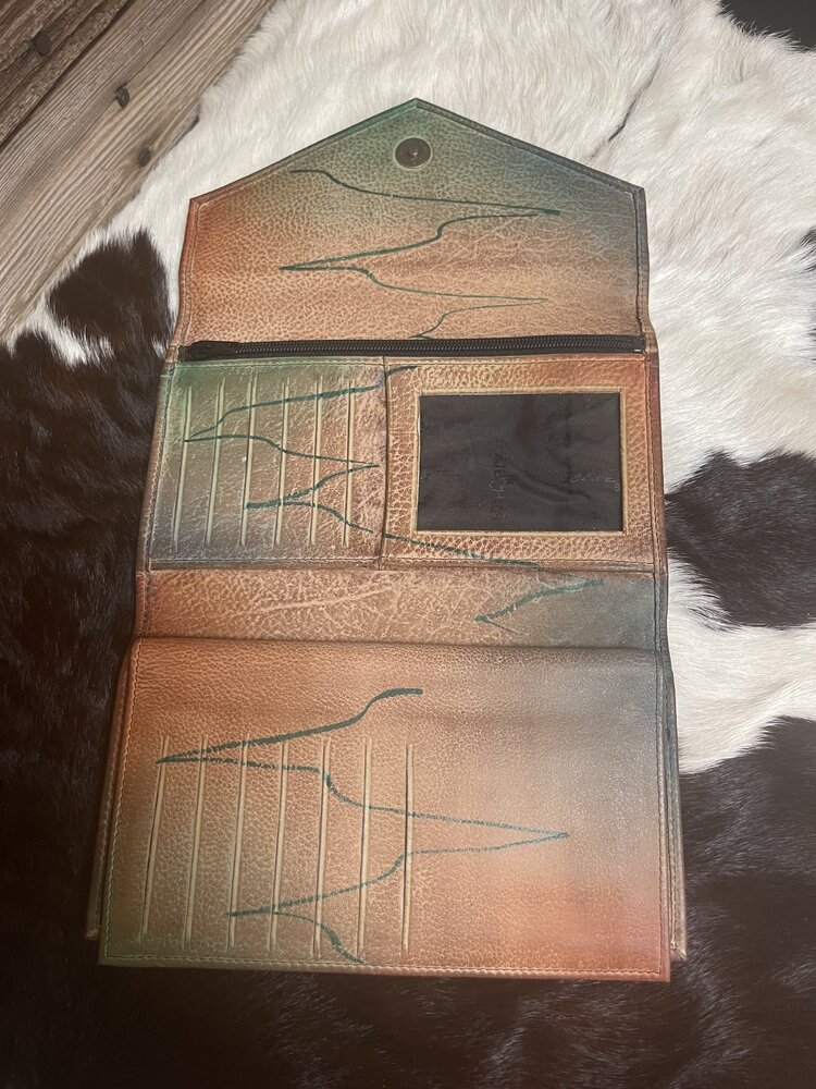 Anuschka Tan Anuschka Hand Painted Checkbook Wallet