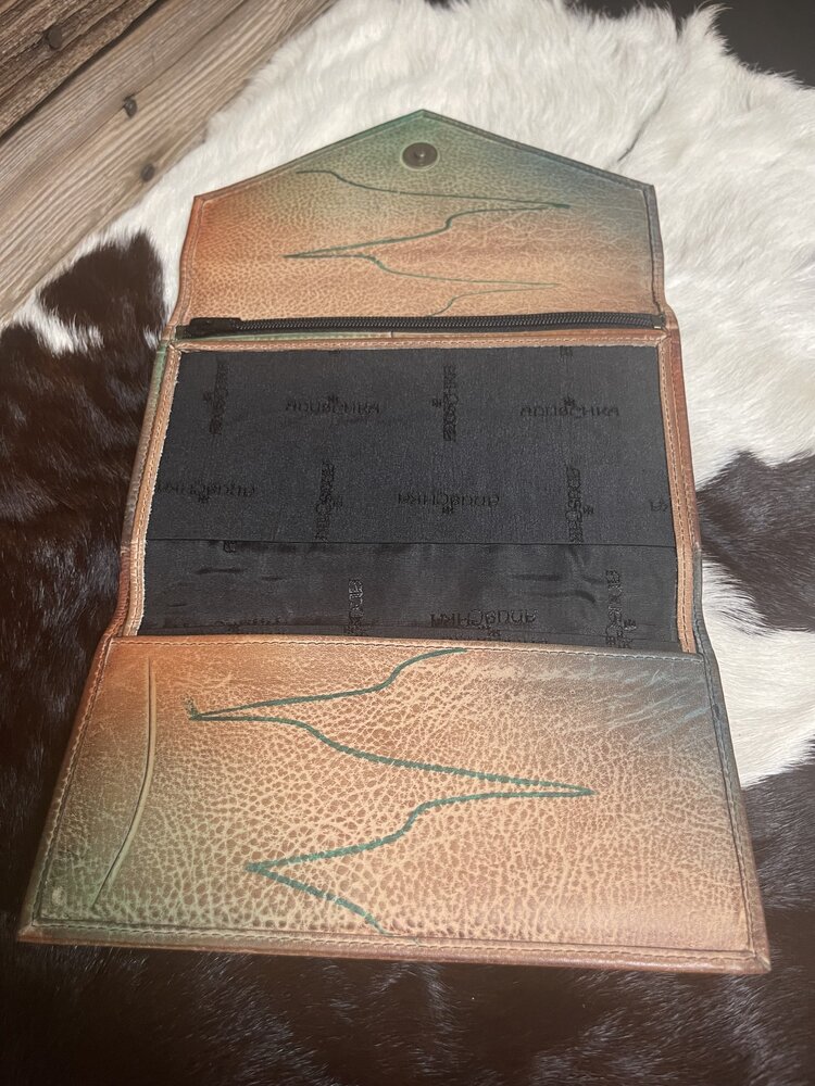 Anuschka Tan Anuschka Hand Painted Checkbook Wallet