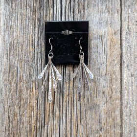 Silver Hammered Fringe Earrings