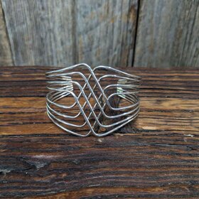 German Silver Criss Cross Wire Bracelet
