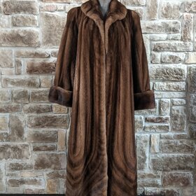 Ranch Mink Coat with Swirl Design, Size L