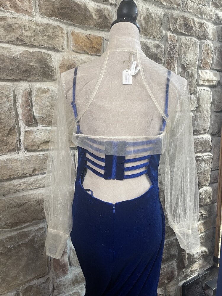 TS Coutour Cream  Mesh Bolero Long Sleeve, Size 6