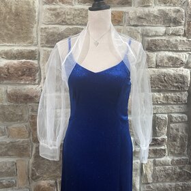 TS Coutour White Mesh Bolero Long Sleeve, Size 6