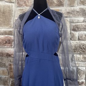 TS Coutour Charcoal Grey Mesh Bolero Long Sleeve, Size 8