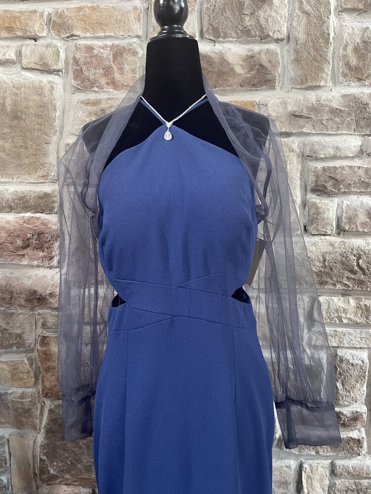 TS Coutour Charcoal Grey Mesh Bolero Long Sleeve, Size 8