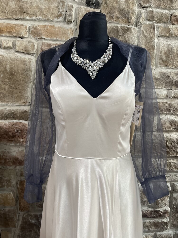 TS Coutour Charcoal Grey Mesh Bolero Long Sleeve, Size 8