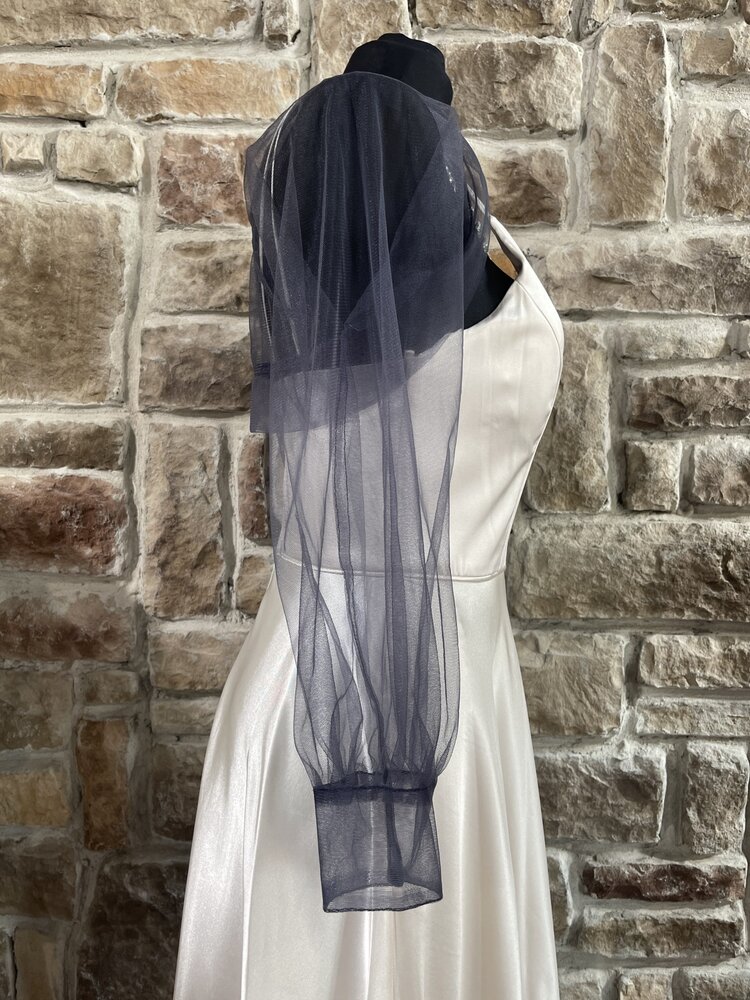 TS Coutour Charcoal Grey Mesh Bolero Long Sleeve, Size 8