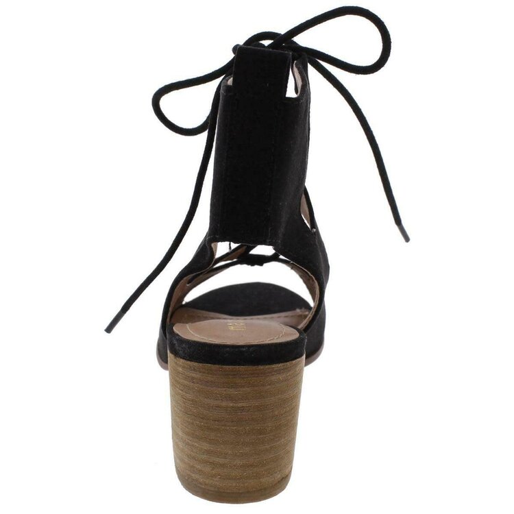 Madden Girl Black Lace-Up Heeled Sandals