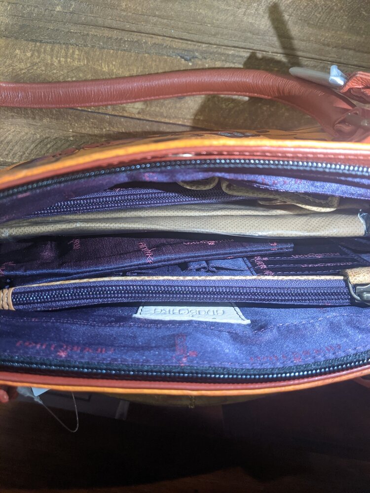 Anuschka Orange  Anuschka Butterfly Hand Painted Hobo Bag