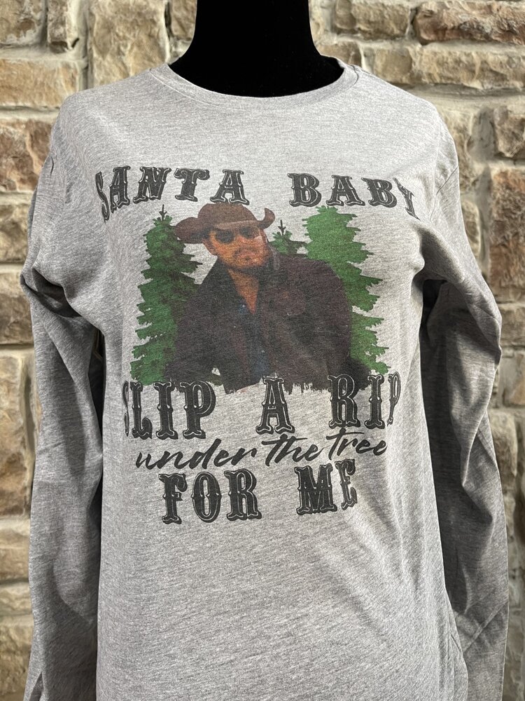 Caramelo Trend Gray Yellowstone Santa Rip Longsleeve T-Shirt