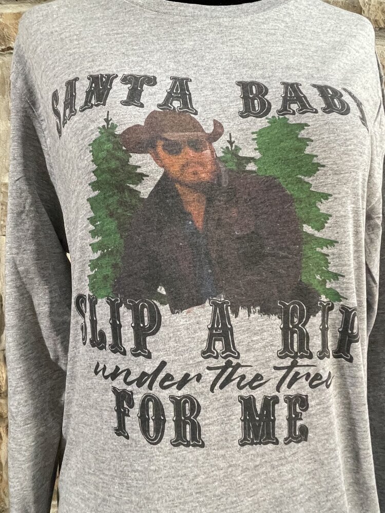 Caramelo Trend Gray Yellowstone Santa Rip Longsleeve T-Shirt