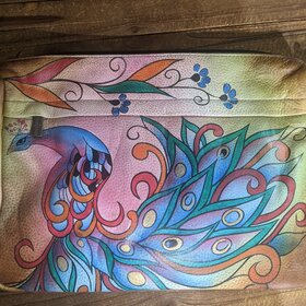 Anuschka Hand Painted Crossbody Bag w/ Coin Purse