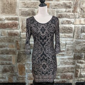 Black Dress w/ Rose Gold Detail, Size M