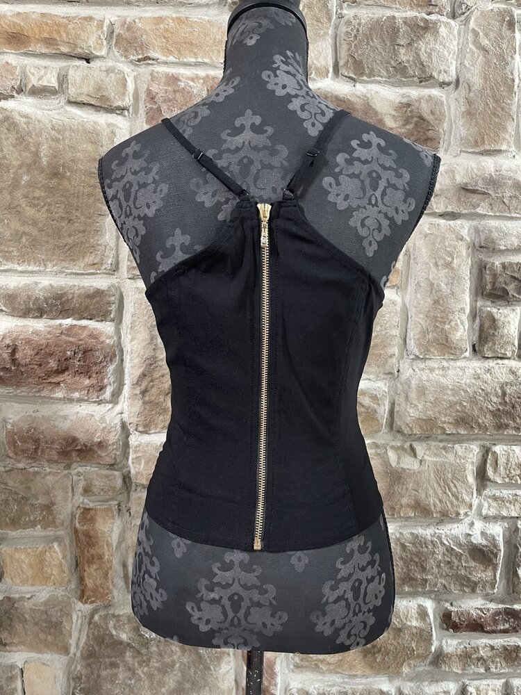 Oh Yes Black Criss-Cross Front Crop Top