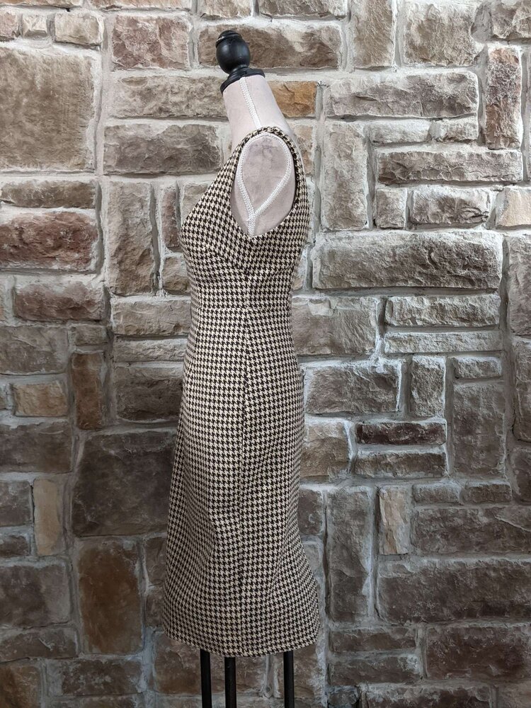 Ashley Brown And Tan Patterned Dress, Size M