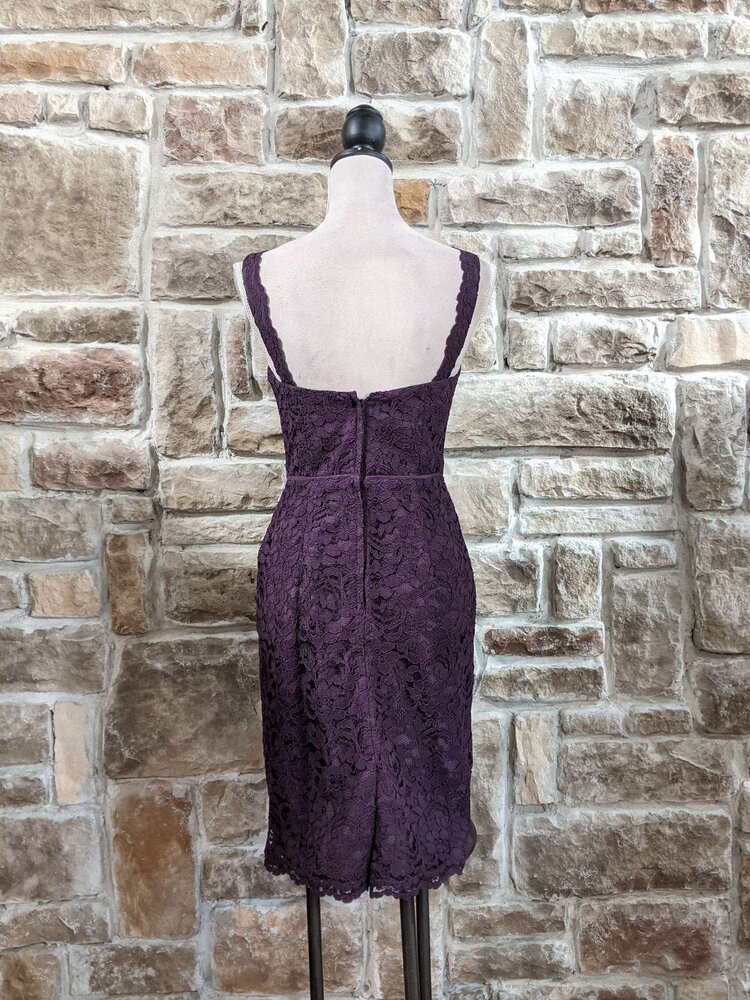 Davids Bridal Plum Lace Dress, Size 2