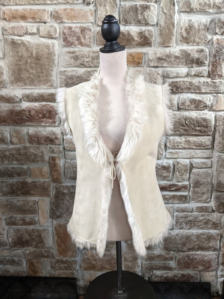 Joseph Off White Shearling Vest , Size S