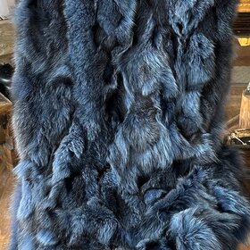 Dyed Blue Fox Throw Blanket