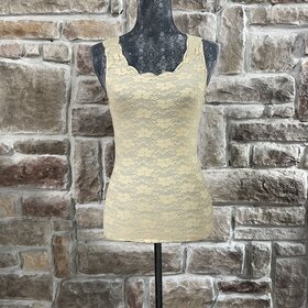 Taupe Lace Mesh Camisole.