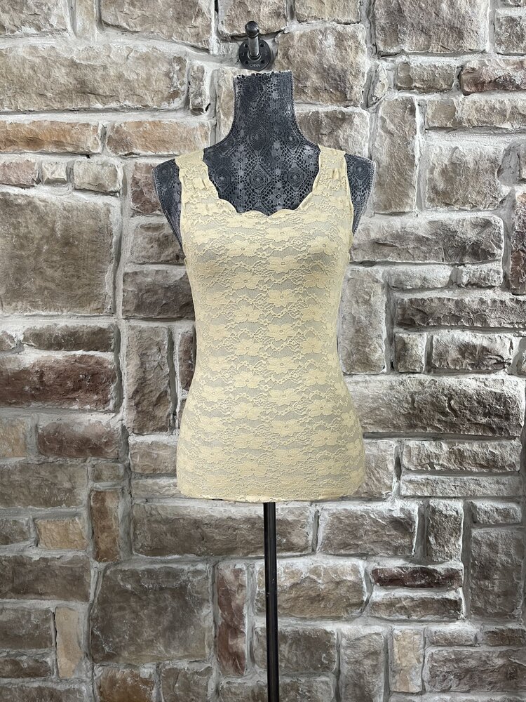 Taupe Lace Mesh Camisole.
