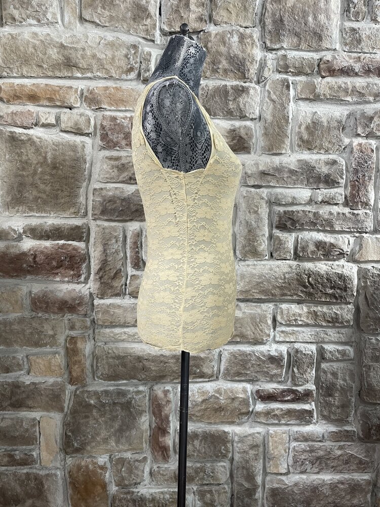 Taupe Lace Mesh Camisole.