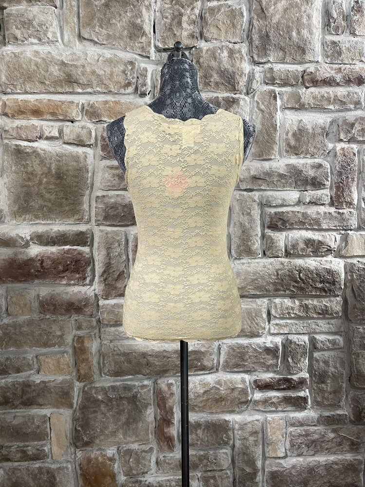 Taupe Lace Mesh Camisole.