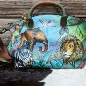 Anuschka Safari Hand Painted Crossbody Bag